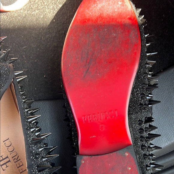 Women's Black Spiked Loafers - Picture 2 of 2